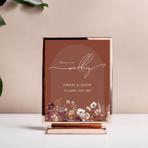 Bloemen Terracotta Boog Huwelijk Welkom Poster