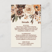 Bloemen Terracotta Bruiloft Informatiekaartje (Voorkant)