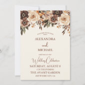 Bloemen Terracotta Bruiloft Kaart (Voorkant)