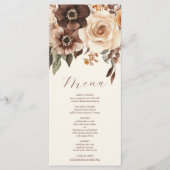 Bloemen Terracotta Bruiloft Menu (Voorkant)