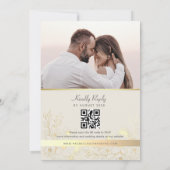 Bloemen Terracotta Bruiloft QR Code Kaart (Achterkant)