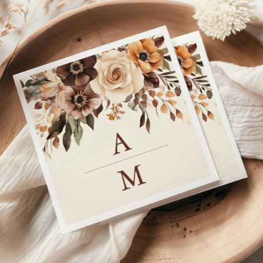 Bloemen Terracotta Bruiloft Servet