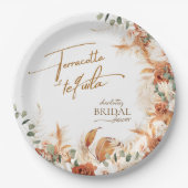 Bloemen Terracotta en tequila Bridal Paper Bord (Voorkant)