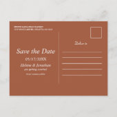 Bloemen Terracotta Herfst Boho Bruiloft Save The D Aankondigingskaart (Achterkant)