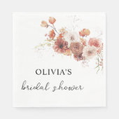 Bloemen Terracotta Vrijgezellenfeest papier Servet (Voorkant)