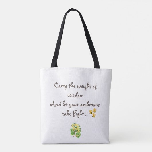 Bloemen terug naar school tote bag (Achterkant)
