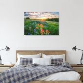 Bloemen | Texas Bluebonnets & Indian Paintborstel Canvas Afdruk (Insitu (Slaapkamer))