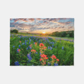 Bloemen | Texas Bluebonnets & Indian Paintborstel Fleece Deken (Voorkant (Horizontaal))