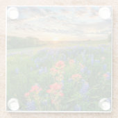 Bloemen | Texas Bluebonnets & Indian Paintborstel Glazen Onderzetter (Achterkant)