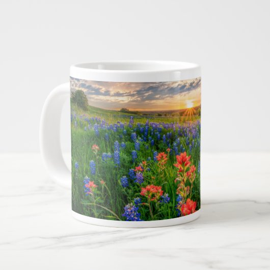 Bloemen | Texas Bluebonnets & Indian Paintborstel Grote Koffiekop (Links)