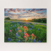 Bloemen | Texas Bluebonnets & Indian Paintborstel Legpuzzel (Horizontaal)