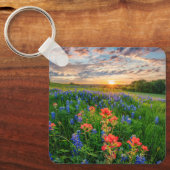 Bloemen | Texas Bluebonnets & Indian Paintborstel Sleutelhanger (Voorkant)
