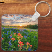 Bloemen | Texas Bluebonnets & Indian Paintborstel Sleutelhanger (Achterkant)