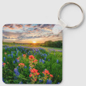 Bloemen | Texas Bluebonnets & Indian Paintborstel Sleutelhanger (Achterkant)