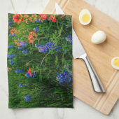 Bloemen | Texas Bluebonnets & Indian Paintborstel Theedoek (Quarter Fold)