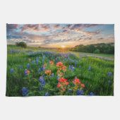 Bloemen | Texas Bluebonnets & Indian Paintborstel Theedoek (Horizontaal)