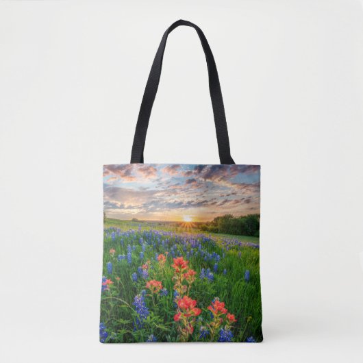 Bloemen | Texas Bluebonnets & Indian Paintborstel Tote Bag (Voorkant)