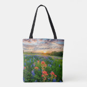 Bloemen | Texas Bluebonnets & Indian Paintborstel Tote Bag (Achterkant)