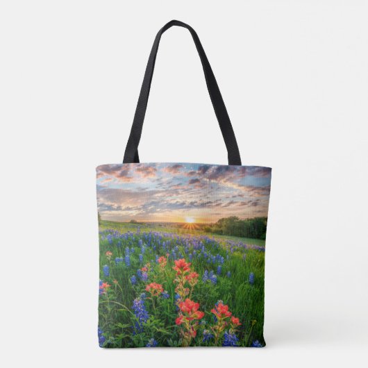 Bloemen | Texas Bluebonnets & Indian Paintborstel Tote Bag (Achterkant)