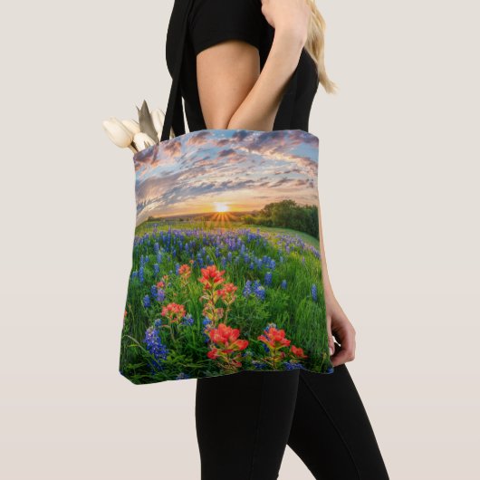 Bloemen | Texas Bluebonnets & Indian Paintborstel Tote Bag (Dichtbij)