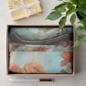 Bloemen Textuur Cowboy Boots Decoupage Tissuepapier (Geschenk)