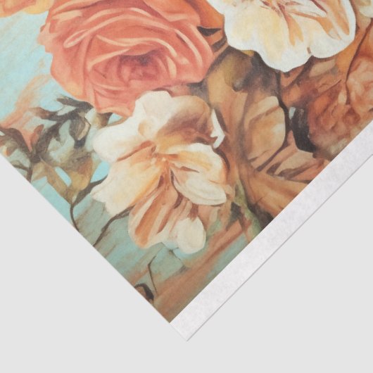 Bloemen Textuur Cowboy Boots Decoupage Tissuepapier (Detail)