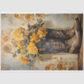 Bloemen Textuur Cowboy Boots Decoupage Tissuepapier (Voorkant)