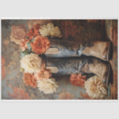 Bloemen Textuur Cowboy Boots Decoupage Tissuepapier (Voorkant)