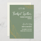 Bloemen Thanksgiving Diner Invitation Groen Kaart (Voorkant / Achterkant)