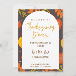 Bloemen Thanksgiving Diner Uitnodigingsfeest Kaart