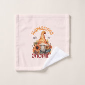 Bloemen Thanksgiving met mijn Gnomies Bad Handdoek (Wasdoekje)