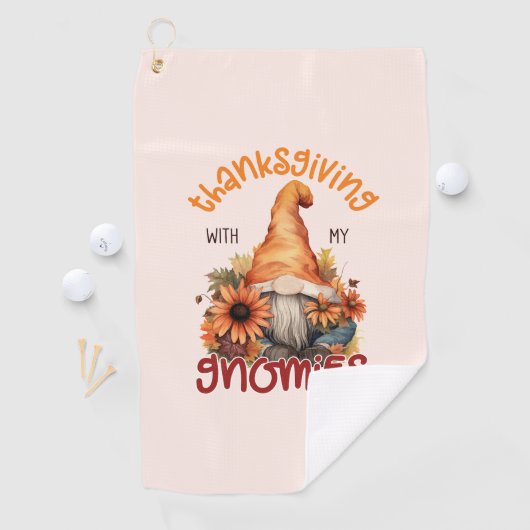 Bloemen Thanksgiving met mijn Gnomies Golfhanddoek (Insitu)