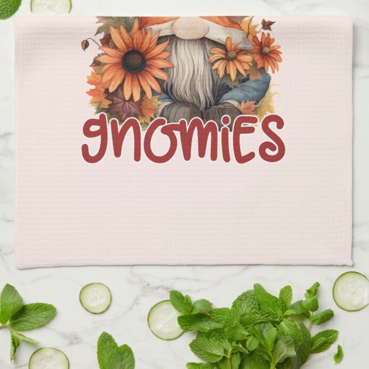 Bloemen Thanksgiving met mijn Gnomies Theedoek (Gevouwen)