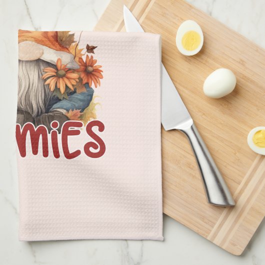 Bloemen Thanksgiving met mijn Gnomies Theedoek (Quarter Fold)