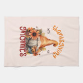 Bloemen Thanksgiving met mijn Gnomies Theedoek (Horizontaal)