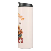 Bloemen Thanksgiving met mijn Gnomies Thermosbeker (Geroteerd rechts)