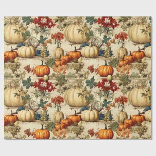 Bloemen Thanksgiving  Patroon (10) Cadeaupapier (Vlak)