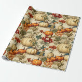Bloemen Thanksgiving  Patroon (10) Cadeaupapier (Uitgerold)