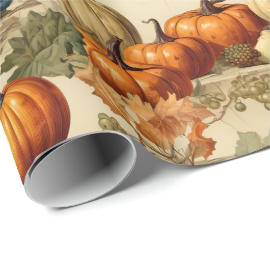 Bloemen Thanksgiving  Patroon (10) Cadeaupapier (Rol Hoek)