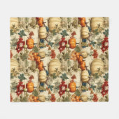 Bloemen Thanksgiving  Patroon (10) Fleece Deken (Voorkant (Horizontaal))