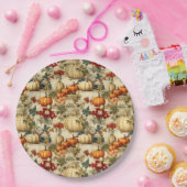 Bloemen Thanksgiving Patroon (10) Papieren Bordje (Feest)