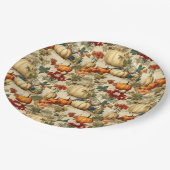 Bloemen Thanksgiving Patroon (10) Papieren Bordje (Gekanteld)