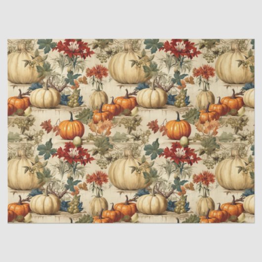Bloemen Thanksgiving Patroon (10) Tissuepapier (Voorkant)