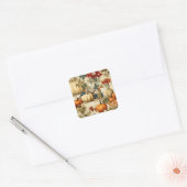 Bloemen Thanksgiving  Patroon (10) Vierkante Sticker (Envelop)