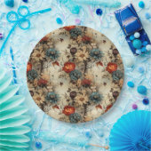 Bloemen Thanksgiving  Patroon (11) Papieren Bordje (Feest)