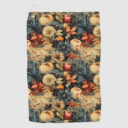 Bloemen Thanksgiving Patroon (12) Golfhanddoek (Voorkant)