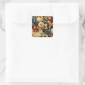 Bloemen Thanksgiving  Patroon (12) Vierkante Sticker (Tas)