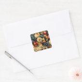 Bloemen Thanksgiving  Patroon (12) Vierkante Sticker (Envelop)