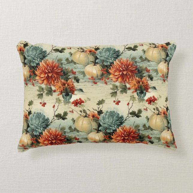 Bloemen Thanksgiving  Patroon (1) Accent Kussen (Voorkant)