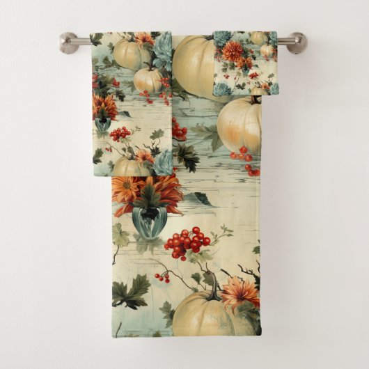 Bloemen Thanksgiving  Patroon (1) Bad Handdoek (Insitu)